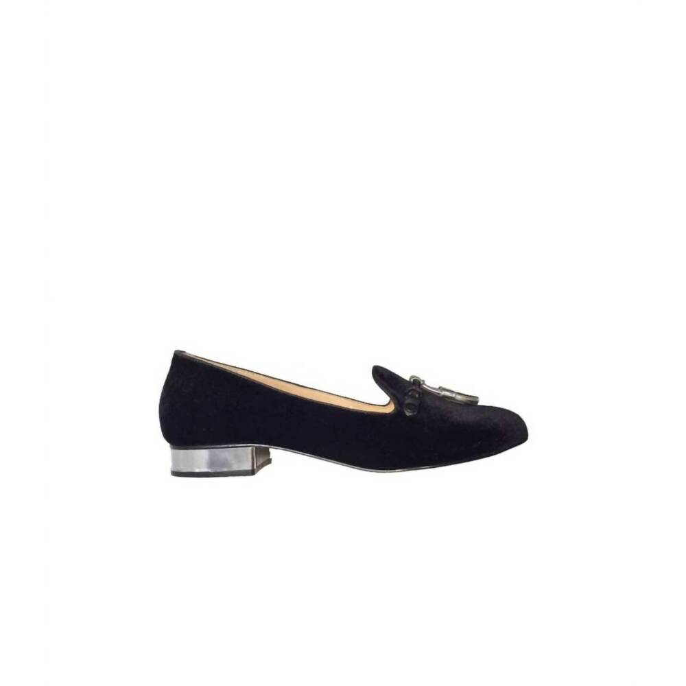 NEW KARA MAC SHOES women smokin hot velvet max slipper - silver heel in black